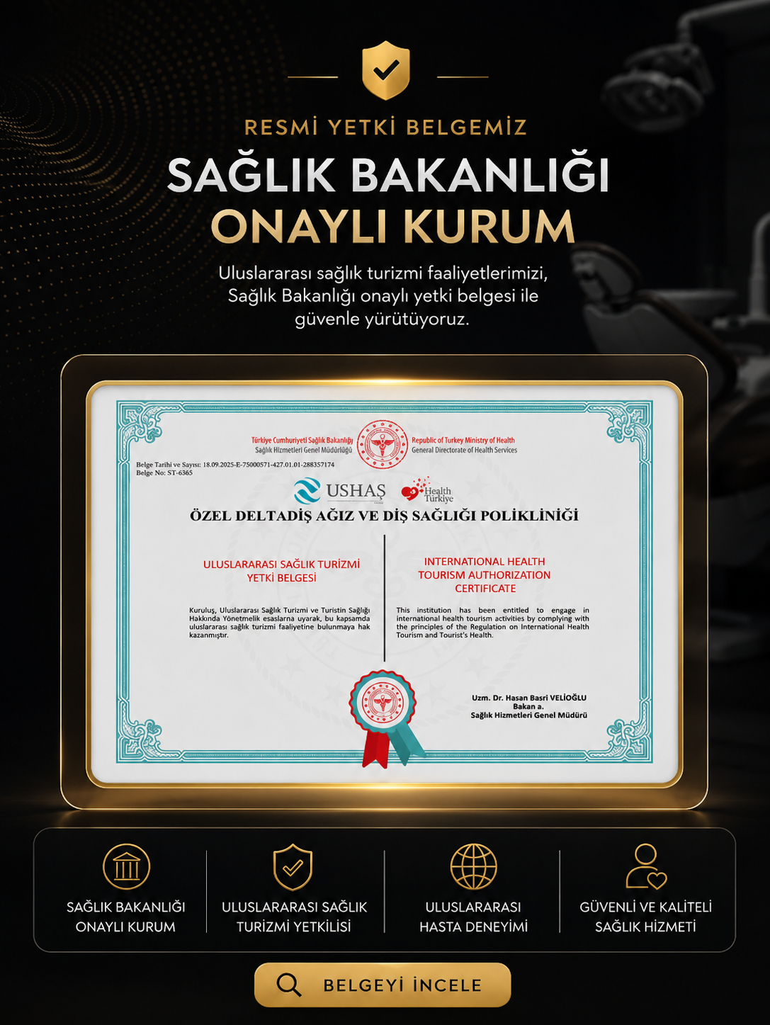 Uluslararası Sağlık Turizmi Yetki Belgesi